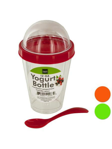 Yogurt Cup with Top Compartment &amp; Spoon (Available in a pack of 8)