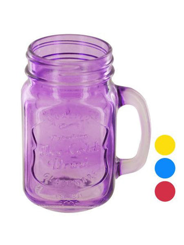 Vintage Style Colored Mason Drinking Jar (Available in a pack of 16)