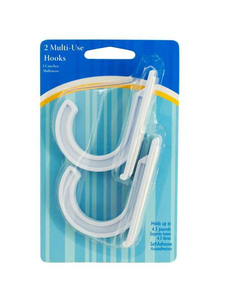 Multi-Use White Plastic Self-Adhesive Hooks (Available in a pack of 24)