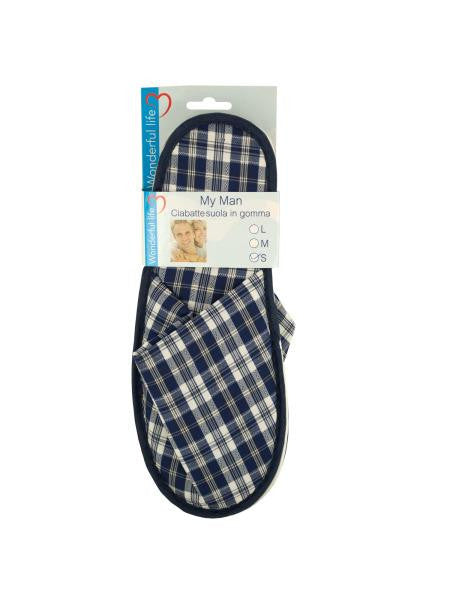 Men&#039;s Plaid Slippers (Available in a pack of 12)