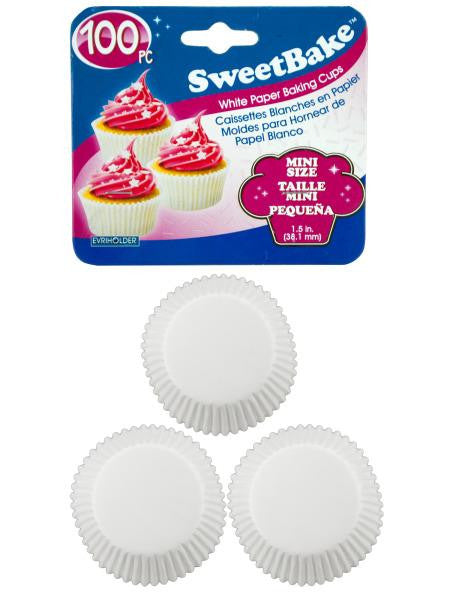 SweetBake Mini White Paper Baking Cups (Available in a pack of 24)