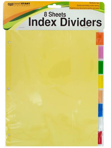 Index Dividers with Multicolor Tabs (Available in a pack of 24)