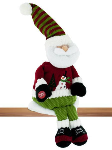 Singing &amp; Rocking Plush Shelf Sitter Santa (Available in a pack of 4)