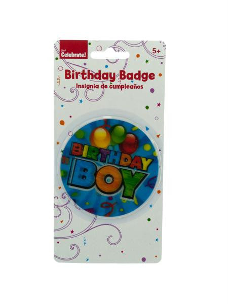 Holographic Birthday Boy Badge (Available in a pack of 24)