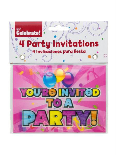 Holographic Girl Party Invitations (Available in a pack of 24)