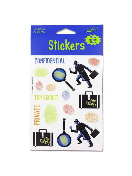 Glow in the dark stickers on 4 sheets (Available in a pack of 24)