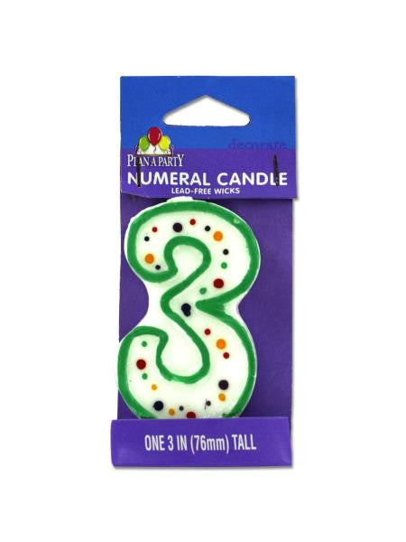 Numeral 3 Birthday Candle (Available in a pack of 24)