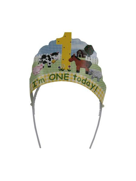 &quot;I&#039;m One Today&quot; Head Wear (Available in a pack of 24)