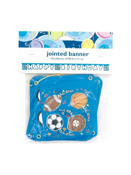 Sports Star Happy Birthday Jointed Banner (Available in a pack of 24)