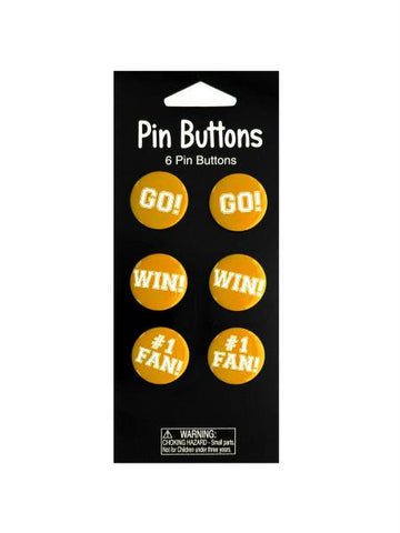 Yellow Cheer Pin Buttons (Available in a pack of 24)