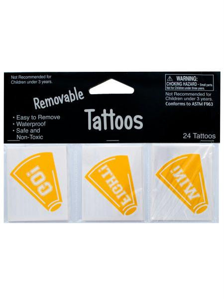 Removable Yellow Cheer Tattoos (Available in a pack of 24)