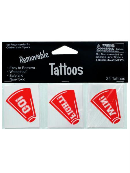 Removable Red Cheer Tattoos (Available in a pack of 24)