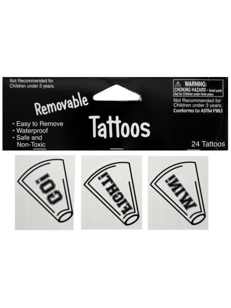 Removable White Cheer Tattoos (Available in a pack of 24)