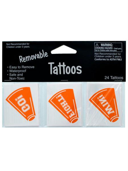 Removable Orange Cheer Tattoos (Available in a pack of 24)