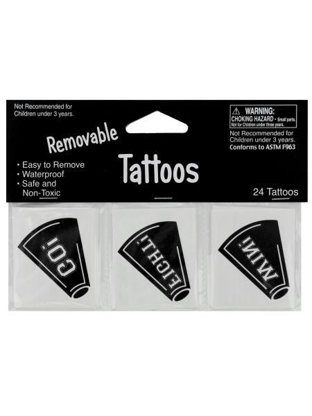 Removable Black Cheer Tattoos (Available in a pack of 24)