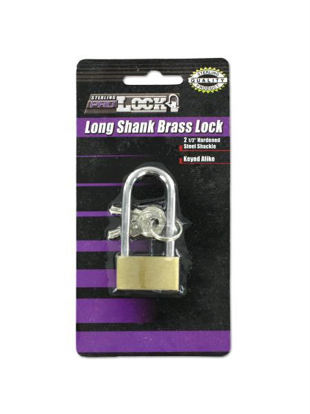 Long Shank Brass Lock with Keys (Available in a pack of 24)