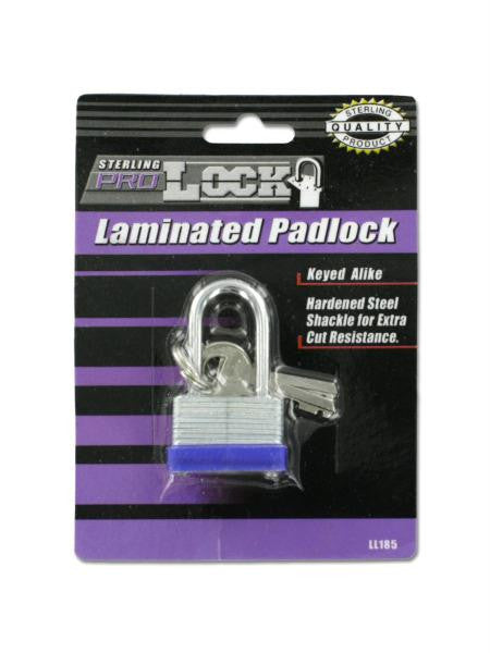 Laminated Steel Shackle Padlock with Keys (Available in a pack of 24)