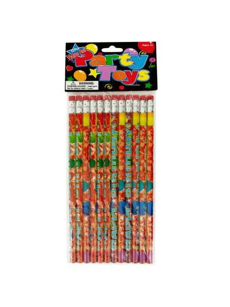 Happy Birthday Party Favor Pencils (Available in a pack of 24)