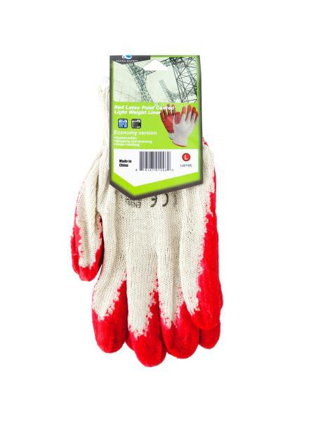 Large Red Latex Palm Coated Lightweight Liner Gloves (Available in a pack of 24)