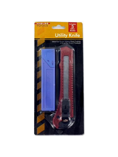 Utility Knife with Extra Blades (Available in a pack of 24)