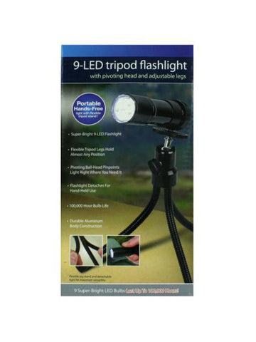 Tripod Flashlight with 9 LEDs (Available in a pack of 4)