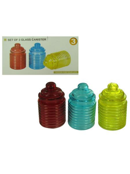 Colored Ribbed Glass Canisters (Available in a pack of 6)