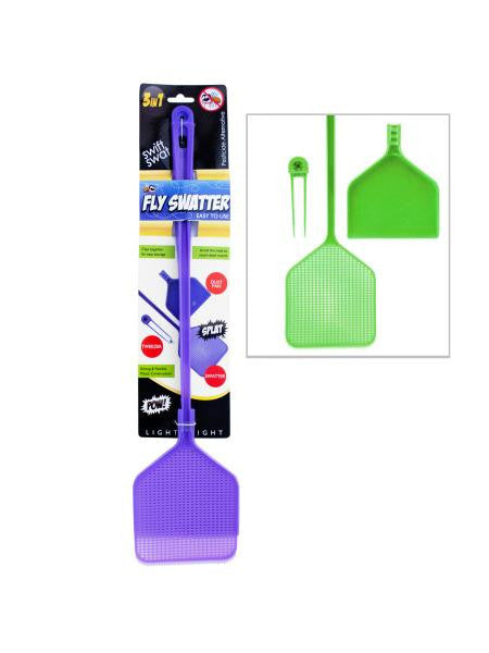 Three-In-One Fly Swatter (Available in a pack of 24)