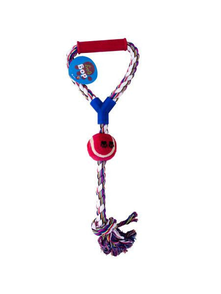 Jumbo Pull Rope Dog Toy with Ball (Available in a pack of 10)