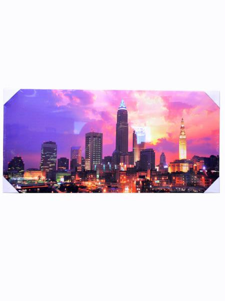 13&quot; x 28&quot; Cityscape Sunset Wrap Canvas Art (Available in a pack of 4)