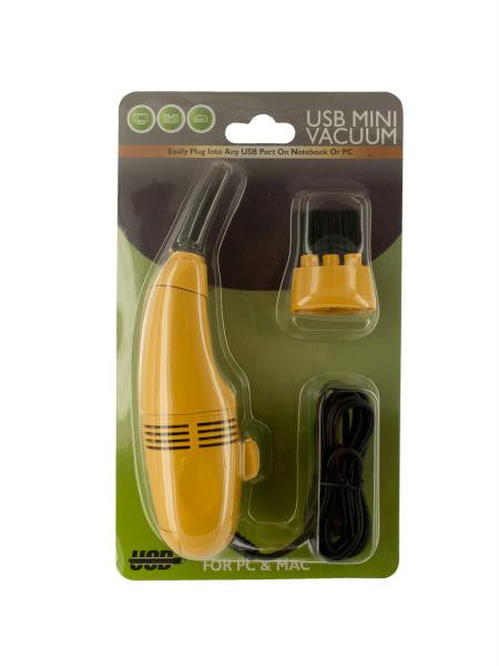 USB Mini Vacuum with Brush Attachment (Available in a pack of 12)