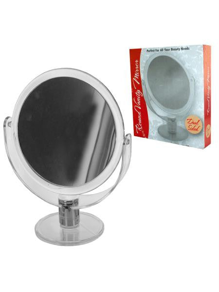 Dual Sided Round Stand Up Vanity Mirror (Available in a pack of 4)