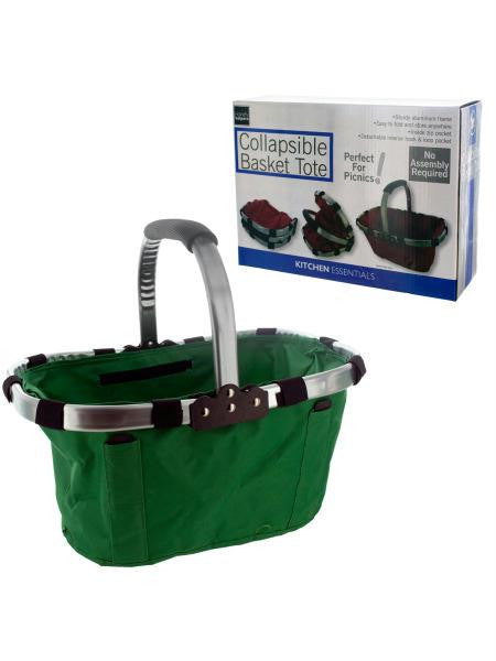 Collapsible Basket Tote with Aluminum Frame (Available in a pack of 4)