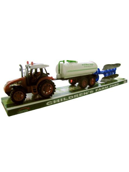 Friction Farm Tractor Truck &amp; Double Trailer Set (Available in a pack of 1)