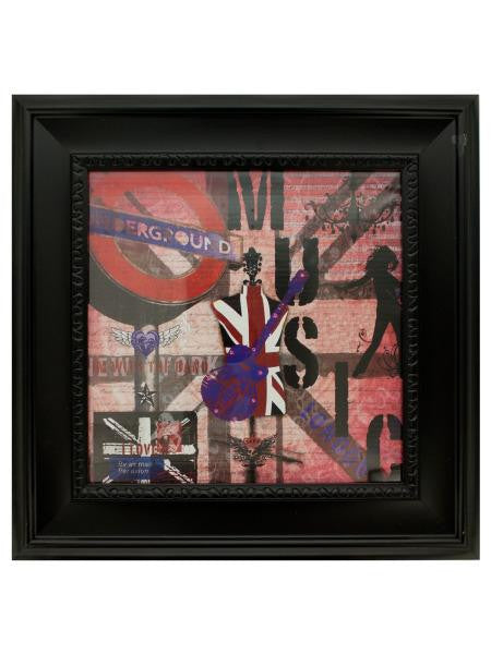 Rock &amp; Roll Framed Art (Available in a pack of 3)