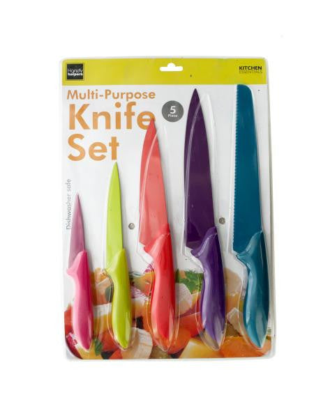 5 Piece Colorful Multi-Purpose Knife Set (Available in a pack of 1)