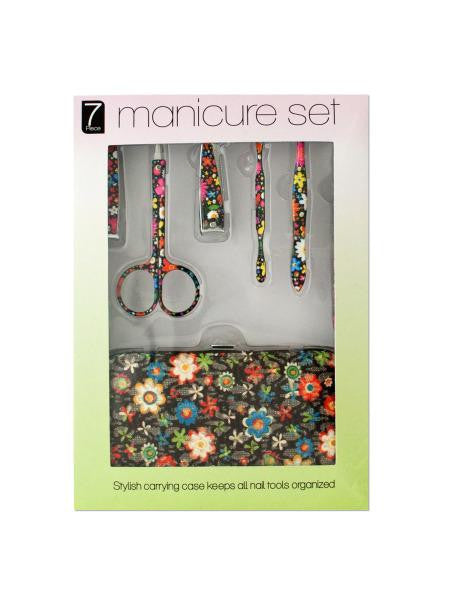 Manicure Set with Stylish Floral Carrying Case (Available in a pack of 4)