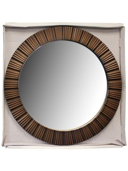 Bronze Round Ribbed Mirror (Available in a pack of 6)