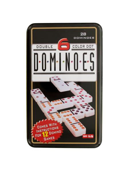 Double 6 Color Dot Dominoes Game Set (Available in a pack of 4)