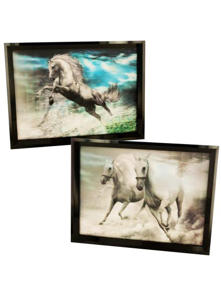 3D Holographic Horse Framed Wall Art (Available in a pack of 2)