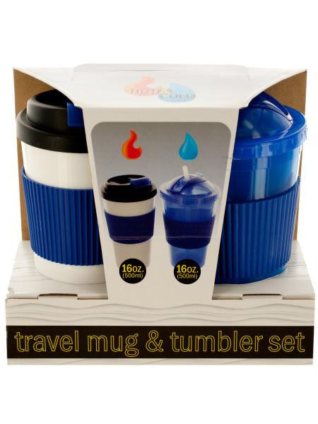 2-Piece 16-Ounce Hot &amp; Cold Travel Mug &amp; Tumbler Set (Available in a pack of 1)