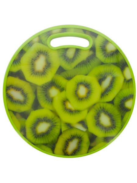 Round Kiwi Print Cutting Board (Available in a pack of 1)