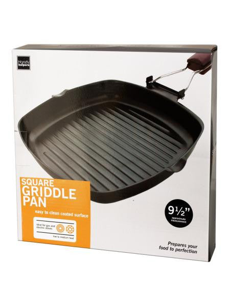 Square Griddle Pan with Wooden Handle (Available in a pack of 1)