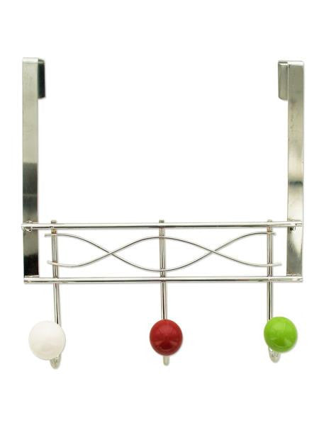 Over the Door Hook Rack with Ceramic Ball Accents (Available in a pack of 8)