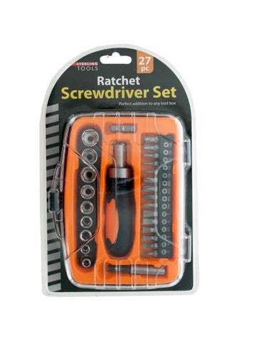 27-Piece Ratchet Screwdriver Set with Organizer Case (Available in a pack of 1)