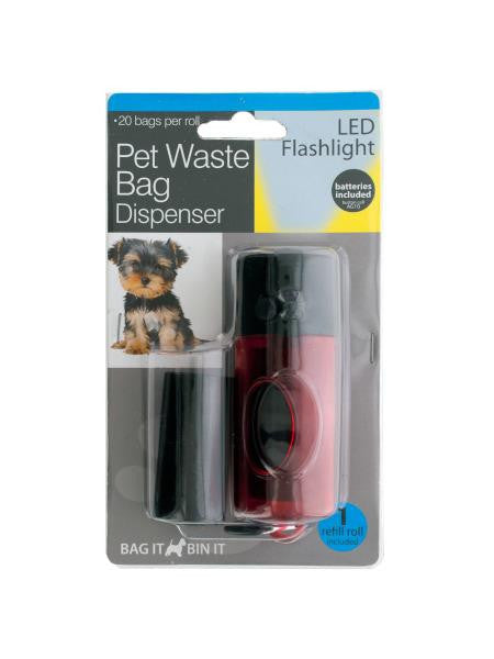 Pet Waste Bag Dispenser LED Flashlight (Available in a pack of 6)