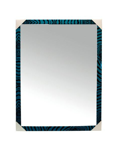 Blue Zebra Stripe Wall Mirror (Available in a pack of 6)