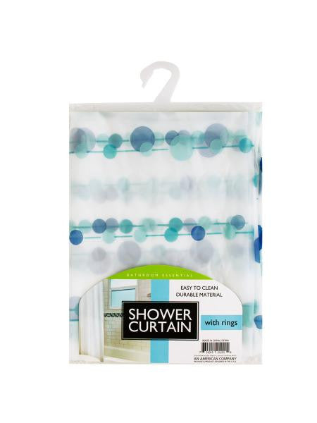 Easy to Clean Shower Curtain with Rings Set (Available in a pack of 12)