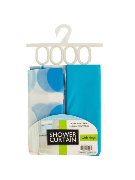 Shower Curtain with Liner &amp; Rings Set (Available in a pack of 2)