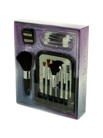 Cosmetic Brush Set with Vanity Mirror (Available in a pack of 2)