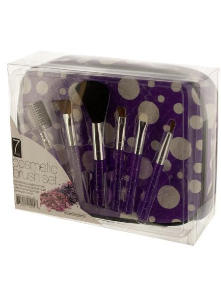 Glitter Cosmetic Brush Set with Carrying Case (Available in a pack of 4)